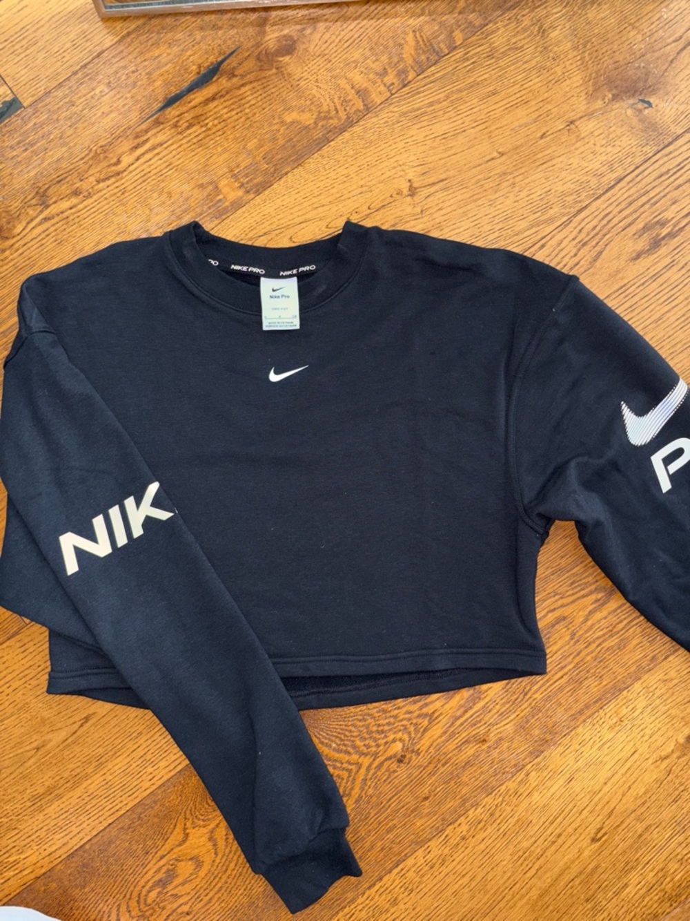 Nike Black Dri-FIT Top with White Swoosh